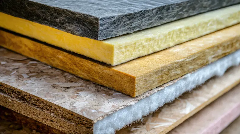 Mineral wool insulation panels of various colors